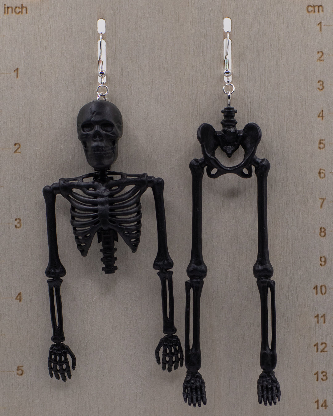 Skeleton Earrings - JET BLACK